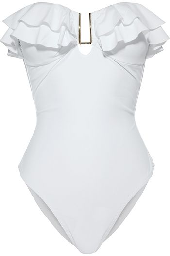 MELISSA ODABASH Corfu ruffled bandeau swimsuit