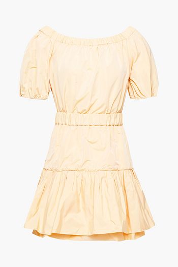 MAJE Off-the-shoulder gathered taffeta mini dress