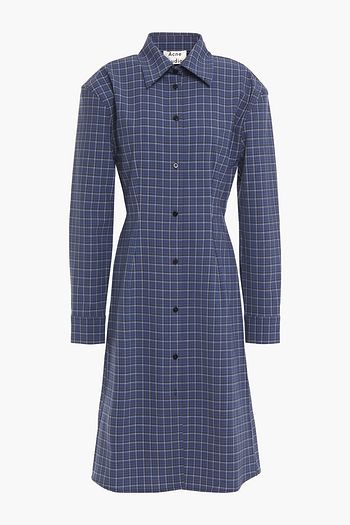 ACNE STUDIOS Checked crepe shirt dress