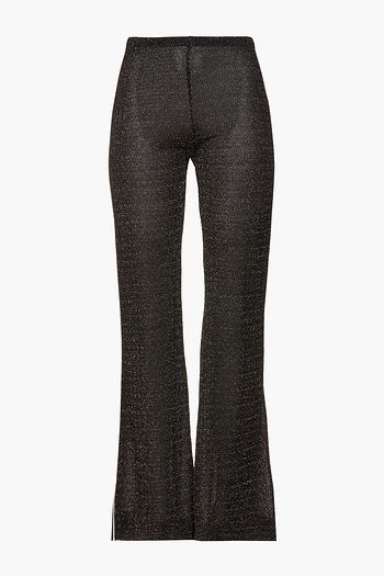 ACNE STUDIOS Metallic crochet-knit flared pants