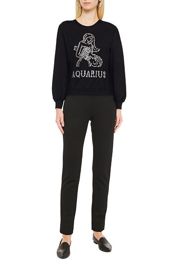 ALBERTA FERRETTI Love Me Starlight Aquarius embellished organic cotton-jersey sweatshirt