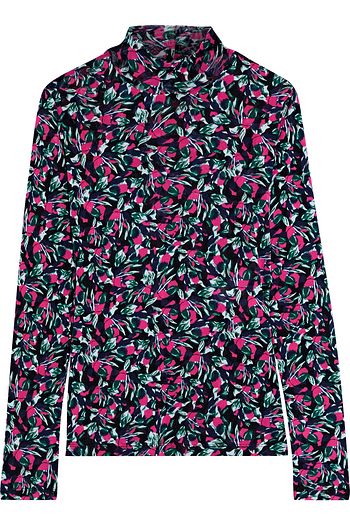 DIANE VON FURSTENBERG Remy bedrucktes Rollkragenoberteil aus Stretch-Mesh
