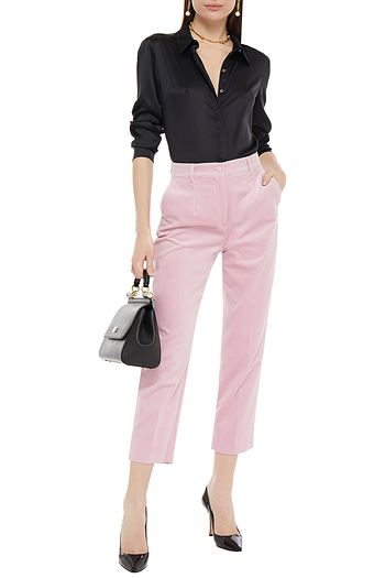 DOLCE & GABBANA Cropped Karottenhose aus Baumwollsamt