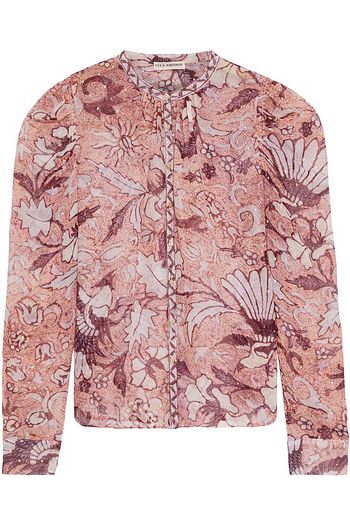 ULLA JOHNSON Cassia bedruckte Bluse aus einer Seiden-Lurex®-Mischung mit Fil Coupé