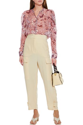 ULLA JOHNSON Cassia bedruckte Bluse aus einer Seiden-Lurex®-Mischung mit Fil Coupé