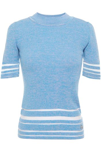 EMILIO PUCCI Burnout-effect mélange ribbed wool-blend top