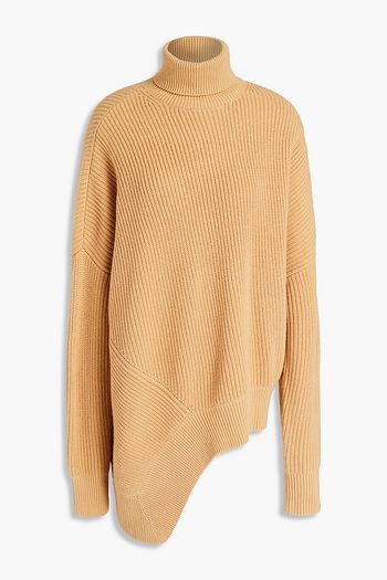 MICHAEL KORS COLLECTION Asymmetrischer Rollkragenpullover aus geripptem Kaschmir