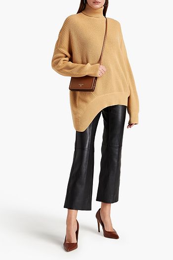 MICHAEL KORS COLLECTION Asymmetrischer Rollkragenpullover aus geripptem Kaschmir