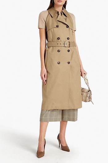 MICHAEL KORS COLLECTION ベルト付き コットンギャバジン ミディワンピース