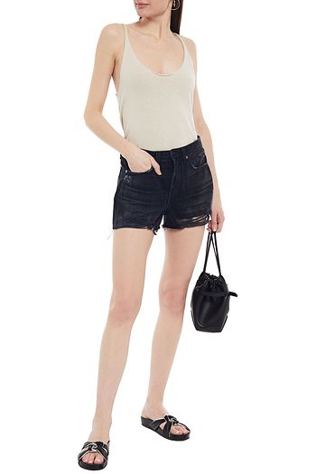 RAG & BONE Maya distressed denim shorts