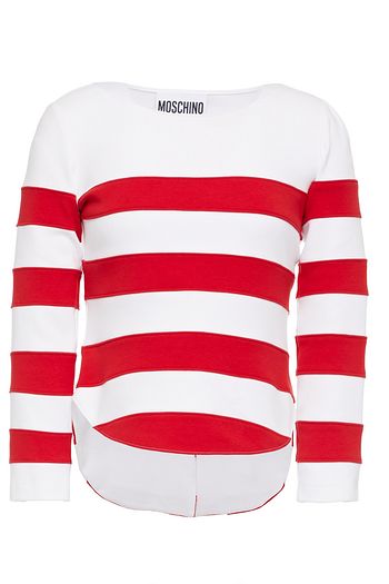 MOSCHINO Striped stretch-cotton jersey top