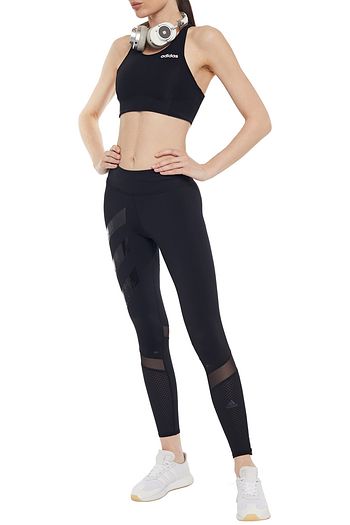 ADIDAS How We Do mesh-trimmed printed stretch leggings