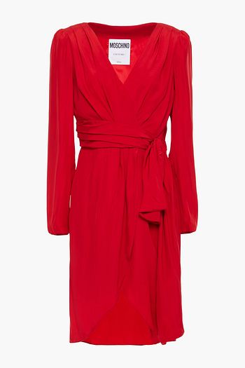 MOSCHINO Wrap-effect knotted jersey dress