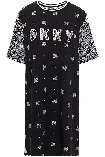 DKNY Vintage Fresh embroidered printed cotton-blend jersey nightshirt