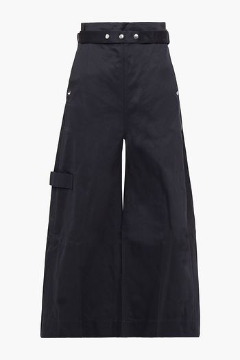 REEBOK X VICTORIA BECKHAM Belted cotton-twill wide-leg pants