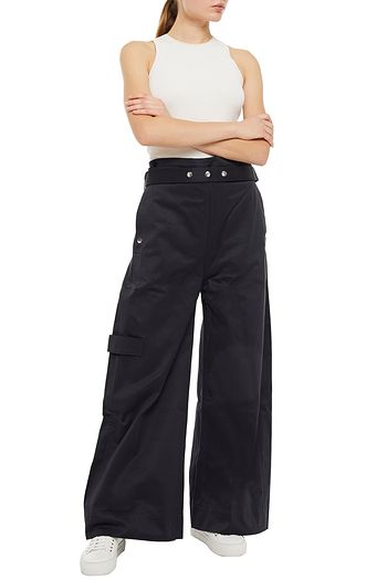 REEBOK X VICTORIA BECKHAM Belted cotton-twill wide-leg pants