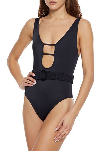 SOLID & STRIPED The Beatrice belted cutout swimsuit