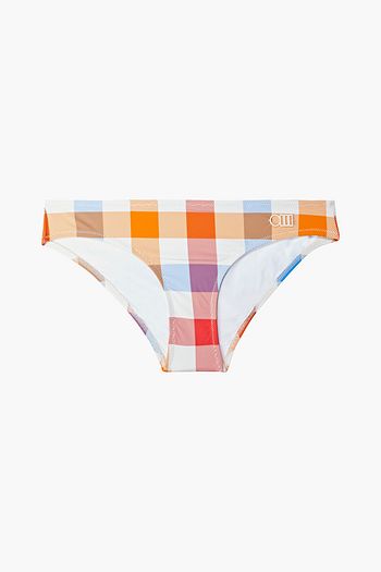 SOLID & STRIPED The Elle checked low-rise bikini briefs