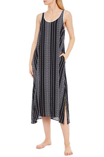 DKNY Color Theory logo-print crepe de chine nightdress