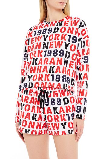 DKNY Printed fleece pajama shorts