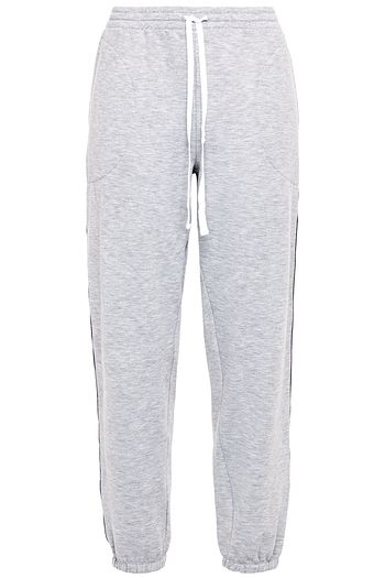 DKNY Jacquard-trimmed mélange fleece pajama pants
