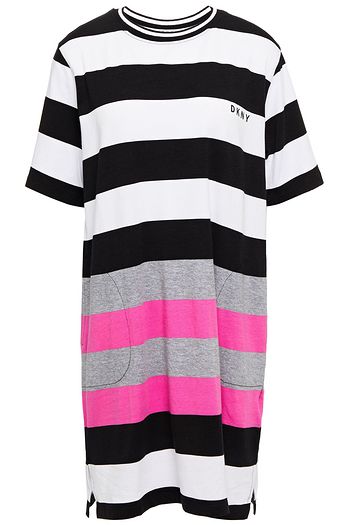 DKNY Striped cotton-blend jersey nightdress