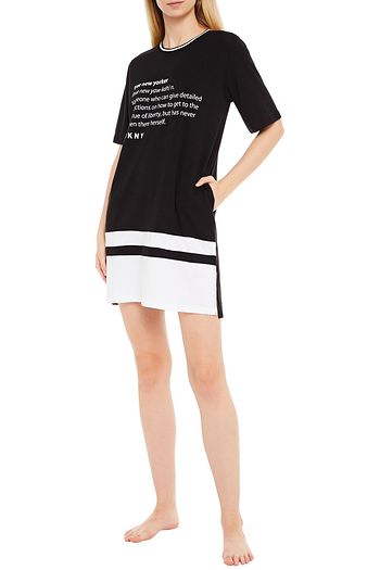 DKNY Printed cotton-blend jersey nightdress
