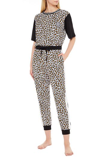 DKNY Leaving Our Mark leopard-print cotton-blend jersey pajama pants