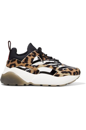 STELLA MCCARTNEY Eclypse Sneakers aus Neopren mit Cut-outs und bedrucktem Samt mit überstehender Sohle