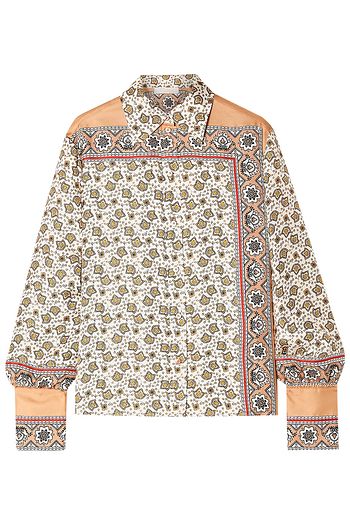 CHLOÉ Printed silk-twill shirt