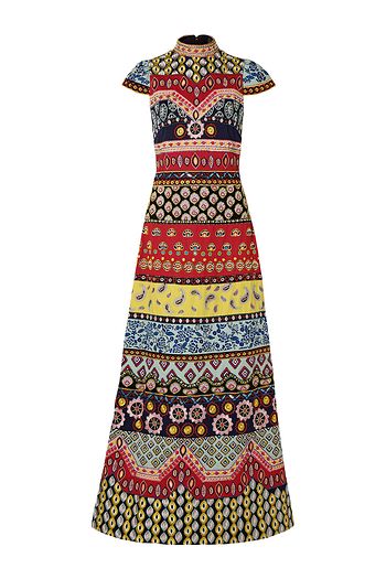 ALICE + OLIVIA Arwen open-back embellished cotton-poplin maxi dress