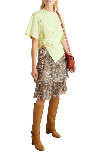 SEE BY CHLOÉ Knotted cotton-jersey T-shirt