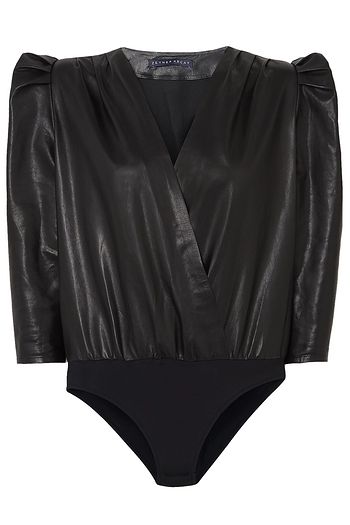 ZEYNEP ARCAY Body aus Leder mit Wickeleffekt