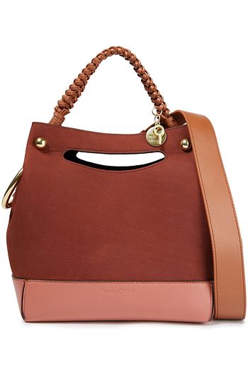 SEE BY CHLOÉ Maddy color-block textured-leather bucket bag
