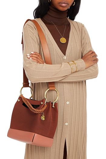 SEE BY CHLOÉ Maddy color-block textured-leather bucket bag