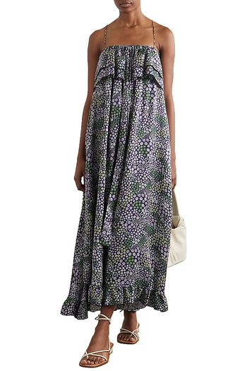 SEE BY CHLOÉ Ruffled floral-print satin-twill maxi dress