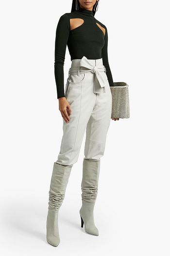 DION LEE Cutout stretch-knit merino wool top