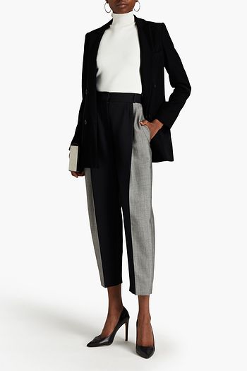 ALEXANDER MCQUEEN Cropped Karottenhose aus Crêpe aus einer Woll-Mohairmischung mit Einsätzen