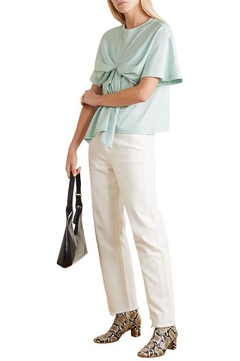 SEE BY CHLOÉ Bow-detailed cotton-jersey T-shirt