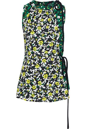PROENZA SCHOULER Layered floral-print crepe top