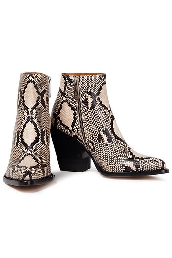 CHLOÉ Rylee snake-effect leather ankle bots