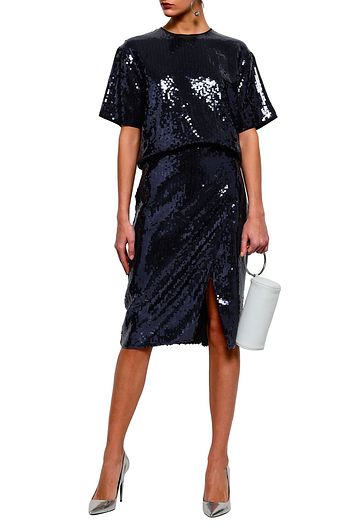 VICTORIA, VICTORIA BECKHAM Sequined woven top