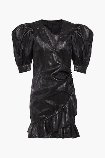 DUNDAS Metallic leopard-print silk-blend jacquard mini dress