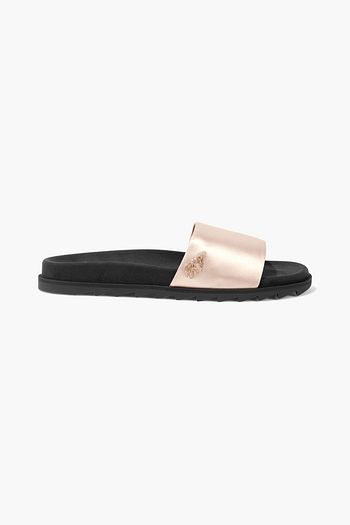 ROGER VIVIER Crystal-embellished satin slides