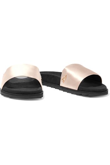 ROGER VIVIER Crystal-embellished satin slides
