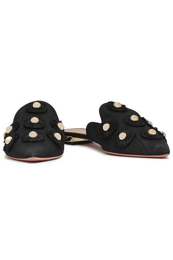 AQUAZZURA Embellished faille slippers