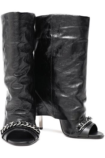 BALMAIN Stiefel aus Leder mit Kettendetail