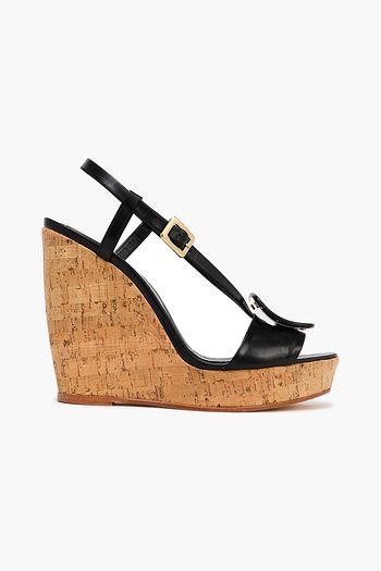 ROGER VIVIER Chips buckle-embellished leather wedge sandals