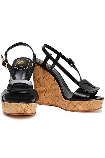 ROGER VIVIER Chips buckle-embellished leather wedge sandals
