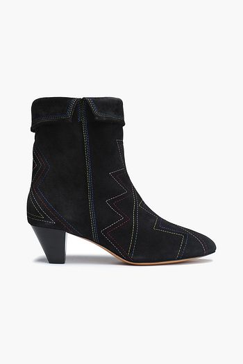ISABEL MARANT Dyna embroidered suede ankle boots